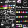 Wholesale Loddie Doddie Liquid Chalk Markers (24-Pack) - Dust-Free Erasable Pens for Windows, Glass, Chalkboard & Blackboard - 6mm Reversible Bullet & Chisel Tip 1 Count (Pack of 24)