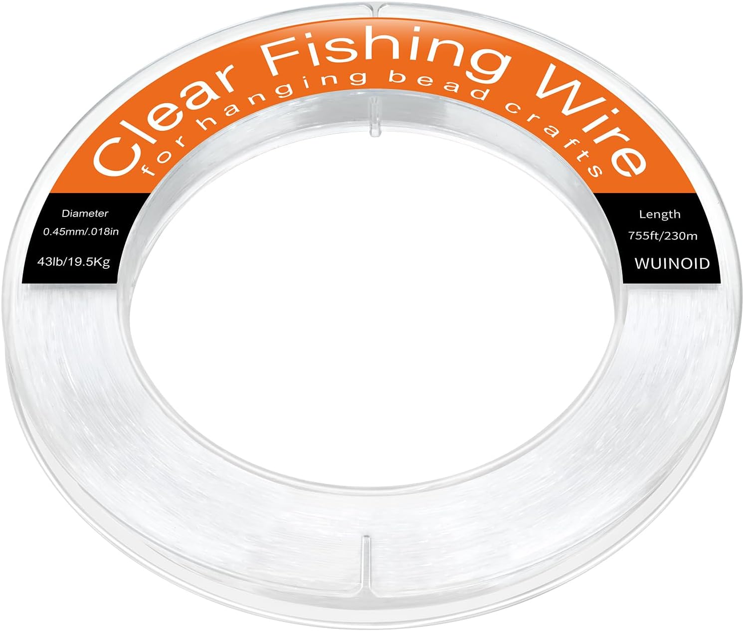 Clear Fishing Line Wire 755 ft, Invisible Fishing Wire Nylon String for Hanging Balloons Crafts Picture Decorations, Clear String for Bracelets Necklaces, Jewelry Making Beading Threads Cords, WUINDID