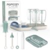 Wholesale Momcozy Bottle Brush Set - Baby Bottle Cleaner Kit with Silicone Brush, Nipple Brush, Straw Brush, Soap Dispenser, Drying Rack - 7 in 1 Bottle Cleaning Tool for Home and Travel, Green