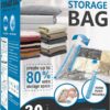 Wholesale 20 Pack Vacuum Storage Bags, Space Saver Bags (4 Jumbo/4 Large/4 Medium/4 Small/4 Roll) Compression for Comforters and Blankets, Sealer Clothes Storage, Hand Pump Included