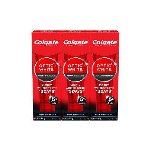 Colgate Optic White Pro Series 3 Pack Toothpaste, 3.0 oz