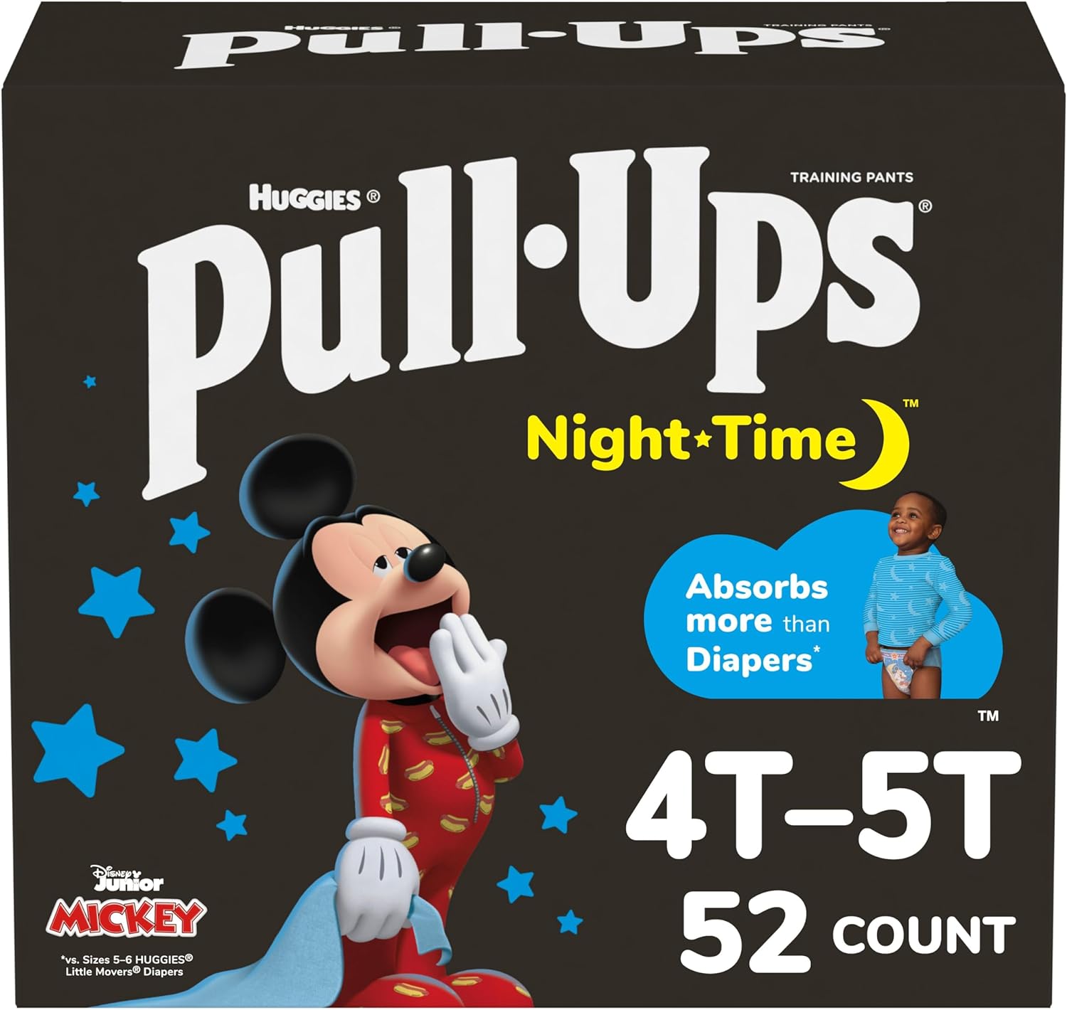 Wholesale Pull-Ups Boys' Night-Time Potty Training Pants, Size 4T-5T Overnight Training Underwear (38-50 lbs), 52 Ct