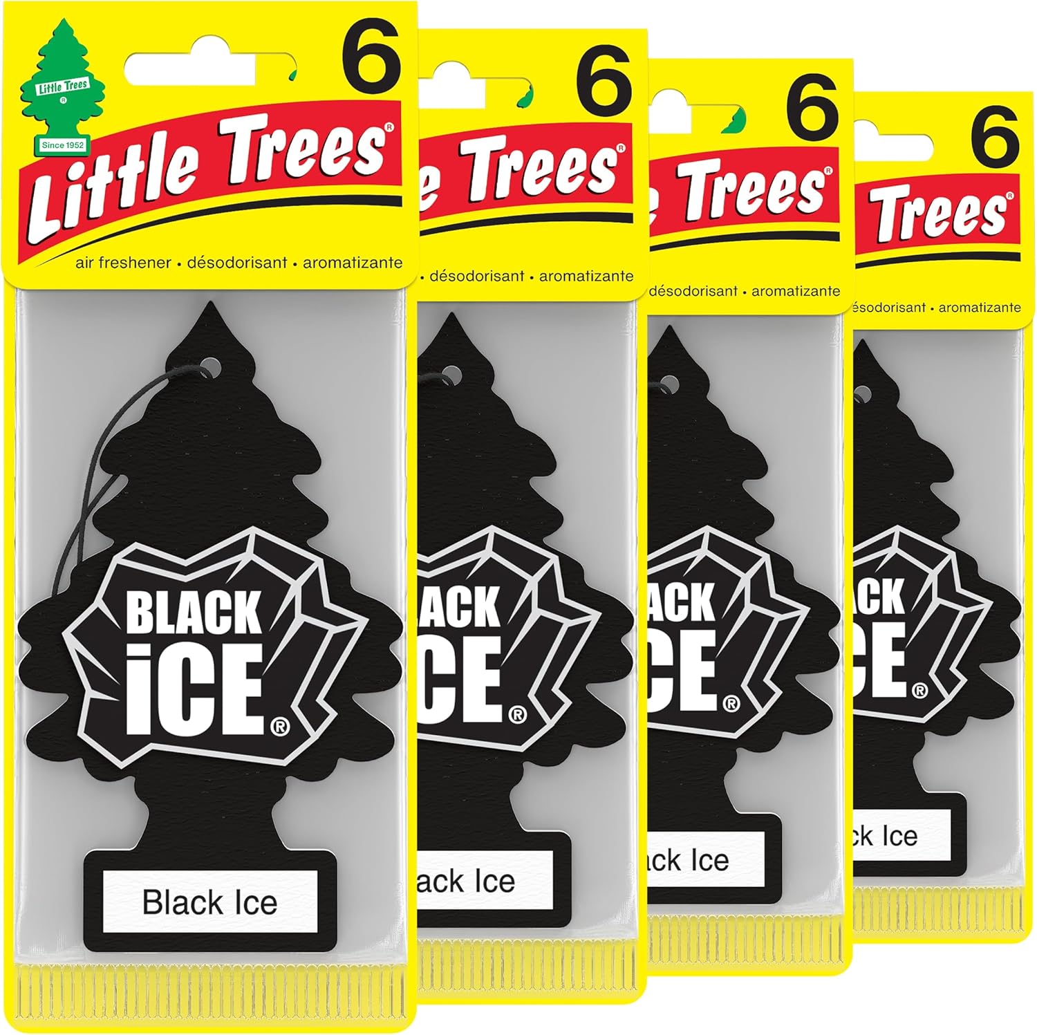 Wholesale LITTLE TREES Air Fresheners Car Air Freshener. Hanging Tree Provides Long Lasting Scent for Auto or Home. Black Ice, 24 Air Fresheners