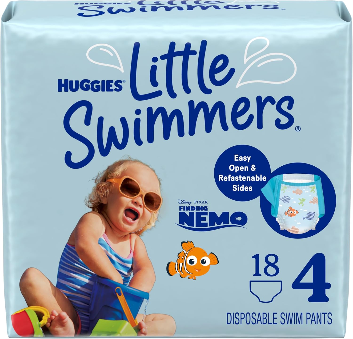 Wholesale Huggies Little Swimmers Disposable Swimming Diapers, Size 4 (24-34 lbs), 18 Ct