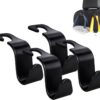 Wholesale Amooca Car Seat Headrest Hook 4 Pack Hanger Storage Organizer Universal for Handbag Purse Coat fit Universal Vehicle Car Black S Type