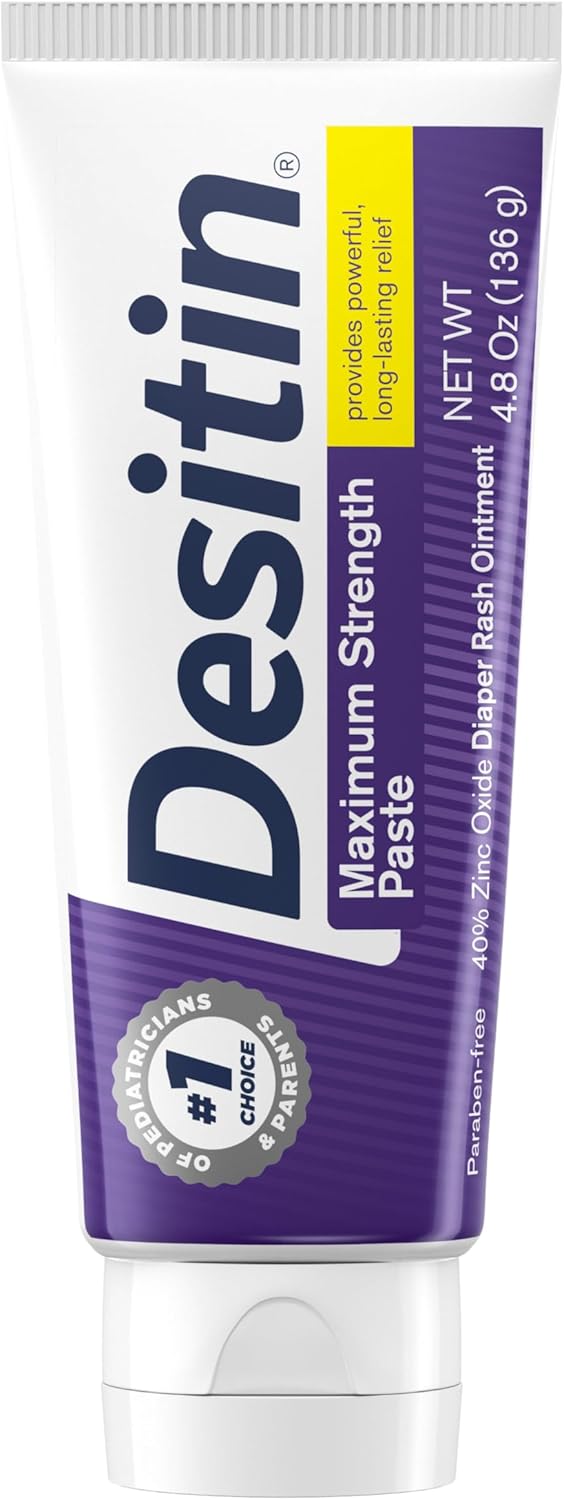 Wholesale Desitin Maximum Strength Baby Diaper Rash Cream with 40% Zinc Oxide for Treatment, Relief & Prevention, Hypoallergenic, Phthalate- & Paraben-Free Paste, 4.8 oz