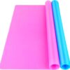Wholesale LEOBRO Silicone Mat for Resin Molds, 2 PCS 15.7" x 11.7" Playdough Mat, Silicone Sheet for Crafts Jewelry Resin Molds Mat, Nonstick Silicone Craft Mats for UV Resin, Paint, Clay, Blue & Rose Red