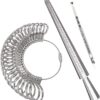 Meowoo Ring Sizer Measuring Tool Set, Ring Gauges with Finger Sizer Mandrel Ring Sizer Tools for Jewelry Sizing Measuring, 3