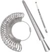 Meowoo Ring Sizer Measuring Tool Set, Ring Gauges with Finger Sizer Mandrel Ring Sizer Tools for Jewelry Sizing Measuring, 3