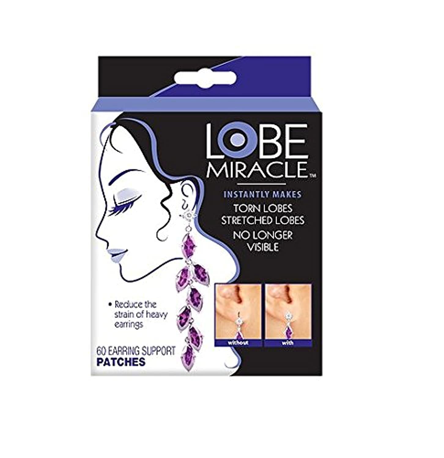 Wholesale Lobe Miracle- Clear Earring Support Patches - Earring Backs For Droopy Ears - Ear Care Products for Torn or Stretched Ear Lobes 60 Count (Pack of 1)