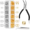 Wholesale Anezus Jump Rings for Jewelry Making Supplies and Necklace Repair with Jump Ring Pliers and Open Jump Ring(1200Pcs Silver and Gold)Anezus Jump Rings for Jewelry Making Supplies and Necklace Repair wit