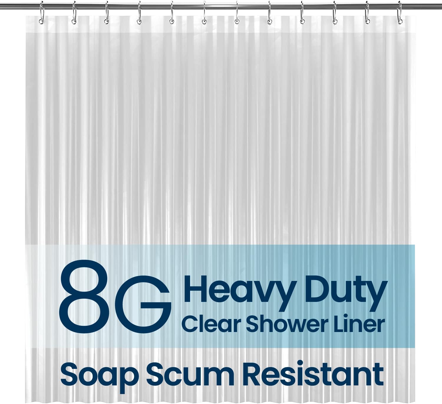 Wholesale LiBa Bathroom Shower Curtain - Waterproof Plastic Shower Curtain Premium PEVA Non-Toxic with Rust Proof Grommets Clear 8G Heavy Duty Bathroom Accessories 72x72 1a. 8g-clear *72" W x 72" H