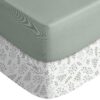 Wholesale Yoofoss Baby Crib Sheets for Boys Girls, Fitted Crib Sheet 2 Pack for Standard Crib and Toddler Mattress, Super Soft Microfiber Baby Sheet 28x52x8in(Green+Leaf) Green+leaf Crib Sheets