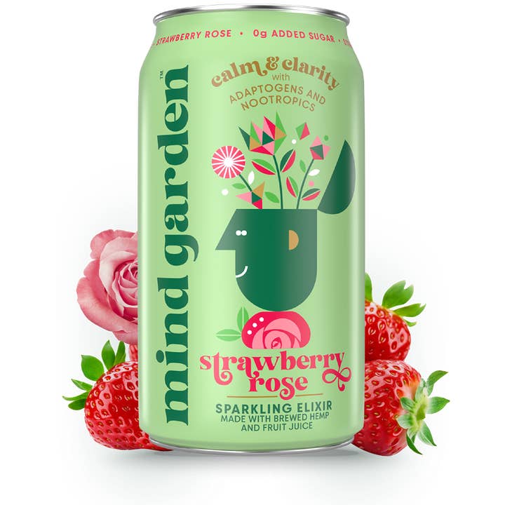 Mind Garden Adaptogen Strawberry Rose Drink (12-Pack)