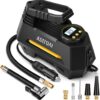 Wholesale AstroAI Tire Inflator Portable Air Compressor Tire Air Pump for Car Tires - Car Accessories, 12V DC Auto Pump with Digital Pressure Gauge, Emergency LED Light for Bicycle, Balloons, Yellow Yellow Large