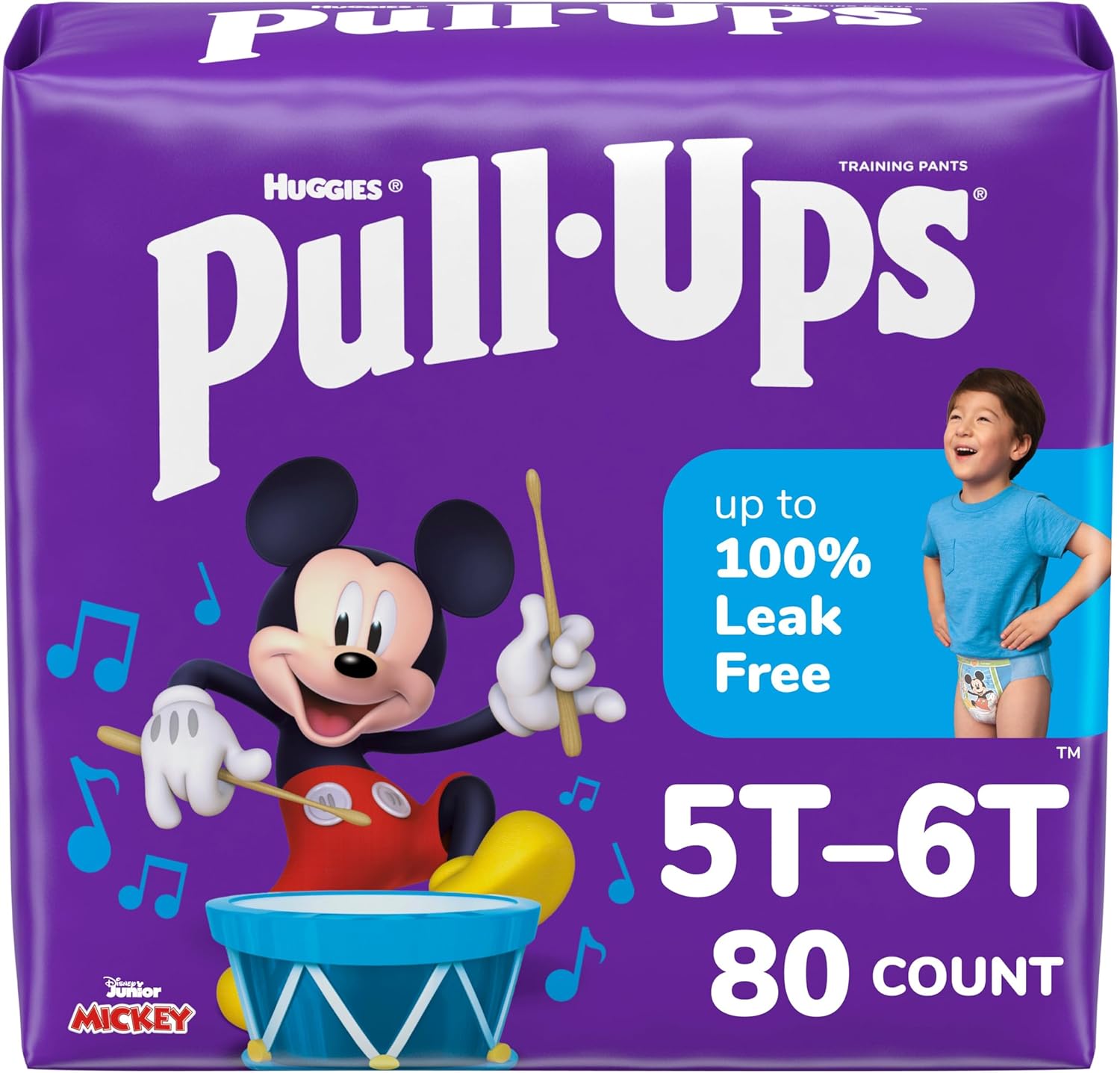 Wholesale Pull-Ups Boys' Potty Training Pants, 5T-6T (46+ lbs), 80 Count (2 Packs of 40) 5T-6T 80