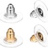 Wholesale DSOMHZ 100pcs Fishhook Earring Backs - Bullet Clutch Back Earrings (Silver & Gold)