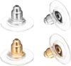 Wholesale DSOMHZ 100pcs Fishhook Earring Backs - Bullet Clutch Back Earrings (Silver & Gold)