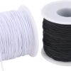 Wholesale Stretchy String for Bracelets, 2 Rolls 0.8mm,1 mm,1.2mm,1.5mm,330 Feet Sturdy Elastic String Cord for Jewelry Making, Necklaces, Beading and Crafts (White Black (1.0mm))