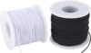 Wholesale Stretchy String for Bracelets, 2 Rolls 0.8mm,1 mm,1.2mm,1.5mm,330 Feet Sturdy Elastic String Cord for Jewelry Making, Necklaces, Beading and Crafts (White Black (1.0mm))