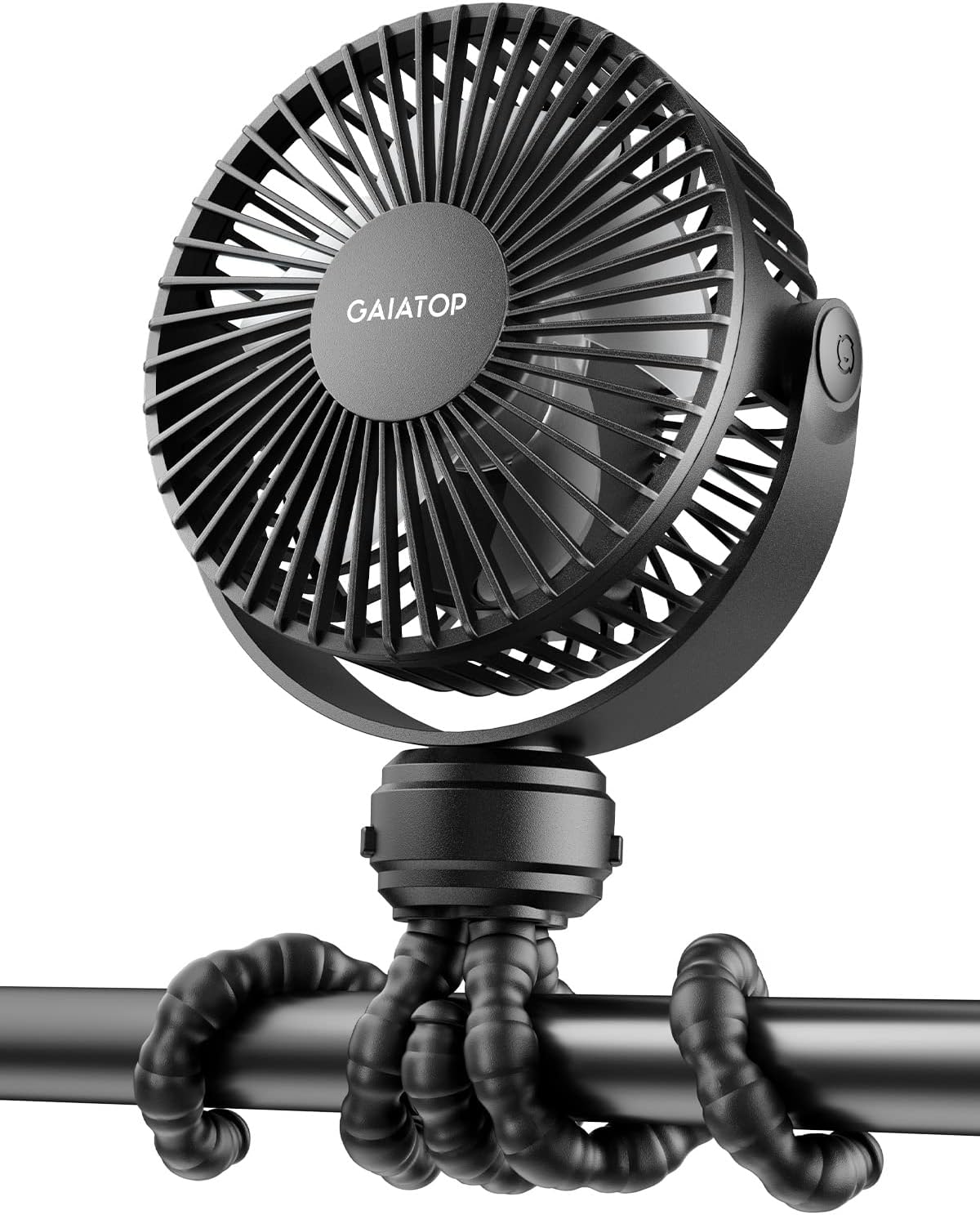 Wholesale Gaiatop Mini Portable Stroller Fan, Battery Operated Small Clip on Fan, Detachable 3 Speed Rechargeable 360° Rotate Flexible Tripod Handheld Desk Cooling Fan for Car Seat Crib Treadmill Travel Black
